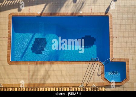 swimming pool from bird`s eye view Stock Photo